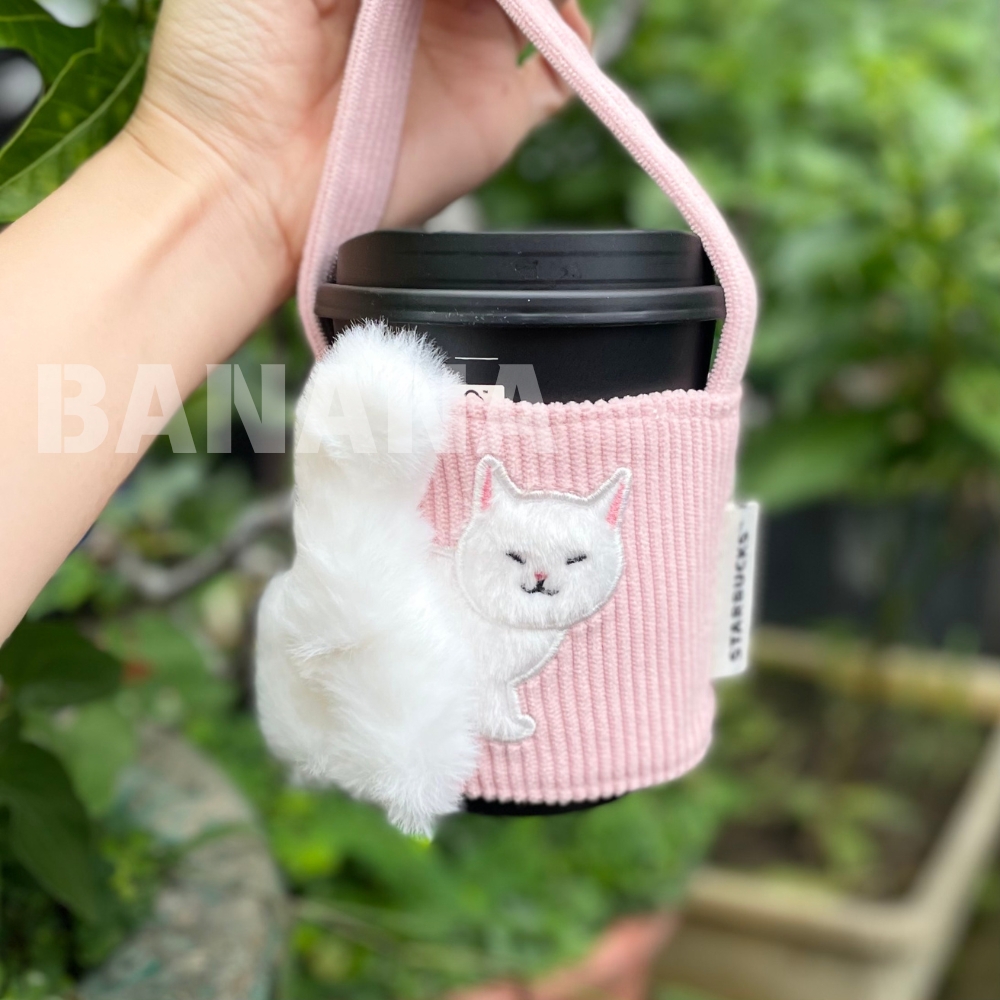 粉貓咪尾巴便利單杯提袋