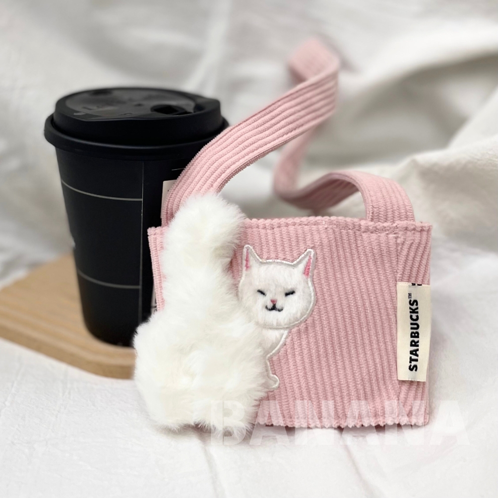 粉貓咪尾巴便利單杯提袋
