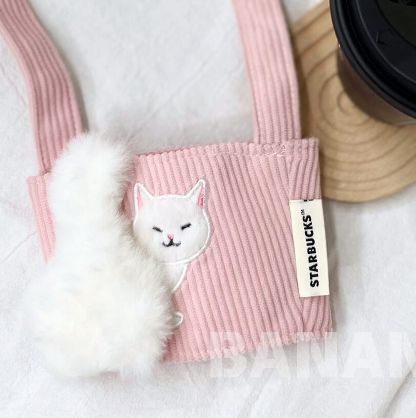 粉貓咪尾巴便利單杯提袋